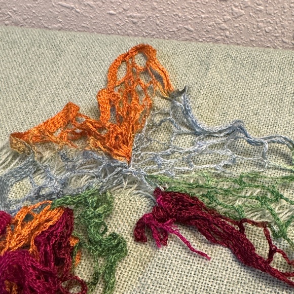 Multi-colored Crochet Ruffled Scarf - Picture 15 of 16